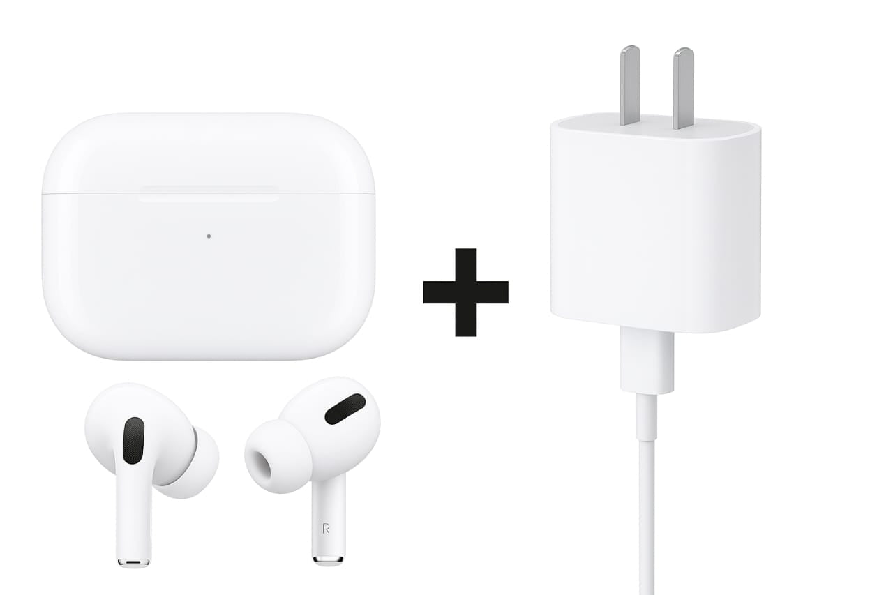 Airpods Pro + Charger 20w Fast Travel Adapter